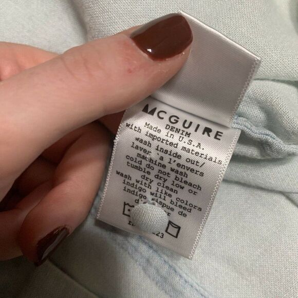 mcguire womens solid light blue Denim Jean short sleeve crop top small - Picture 5 of 5